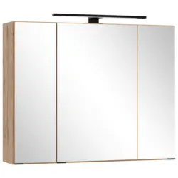 Spiegelschrank Chester Mit Led Beleuchtung 3-Türig +steckdose