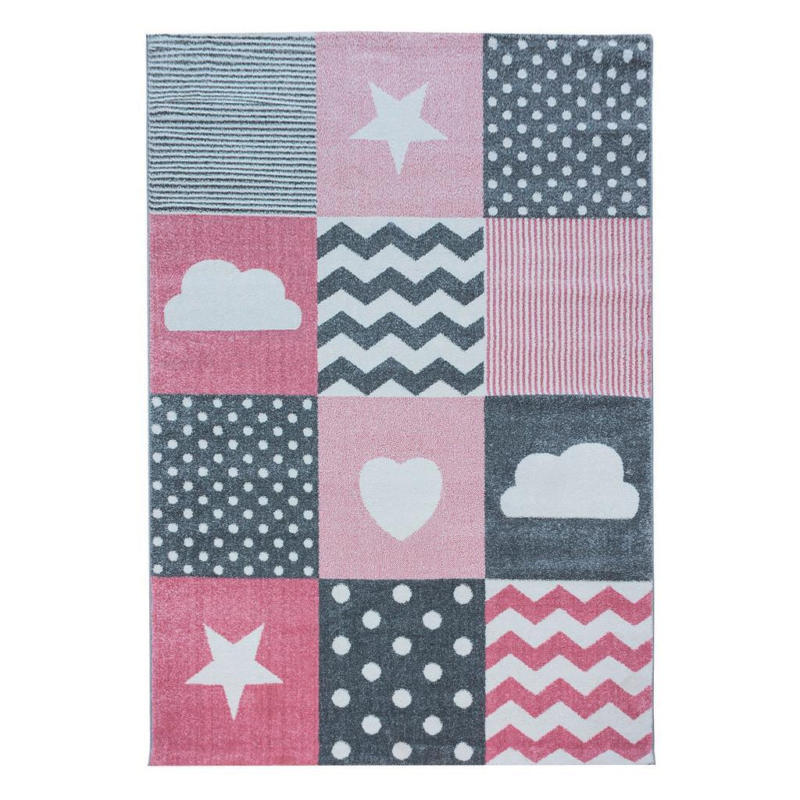 Kinderteppich Herz Pink Kids 200x290 cm