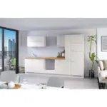 Möbelix Küchenzeile Ip1200 ohne Geräte 310 cm Weiß/Eiche Dekor