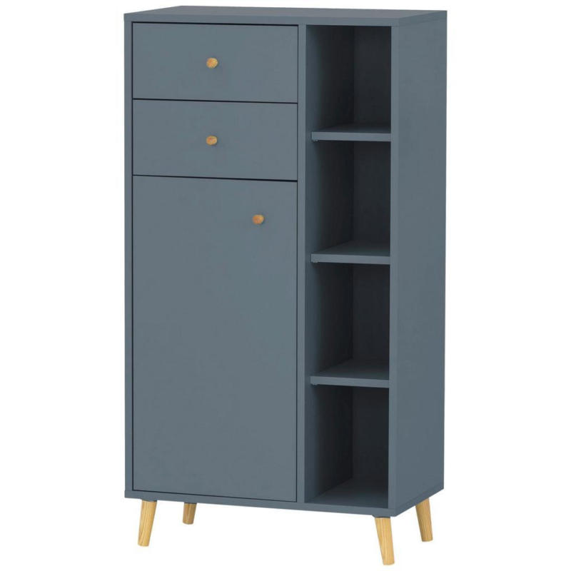 Highboard Bjarne 60,2 cm Blau/Eiche