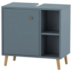 Waschbeckenunterschrank Bjarne B: 60,2 cm Blau/Eiche