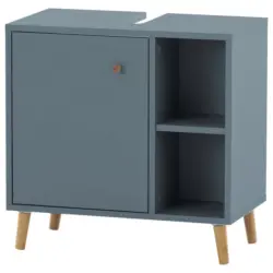 Waschbeckenunterschrank Bjarne B: 60,2 cm Blau/Eiche