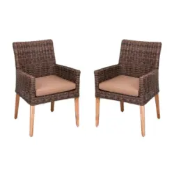 Gartensessel-Set 2-Tlg. Norvell Akazienholz/Metall