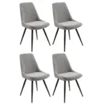 Möbelix 4er Stuhl-set Corinna Bezug: Leinenoptik Grau