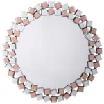 Möbelix Wandspiegel Mosaic Rund 80 Cm Rahmen Rose/silber
