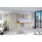 M&ouml;belix K&uuml;chenzeile Ip1200 ohne Ger&auml;te 310 cm Kieselgrau