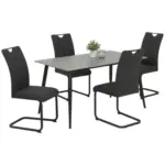 Möbelix Essgruppe Ayla Giga-s 5-tlg. Stahl/polyester Dunkelgrau