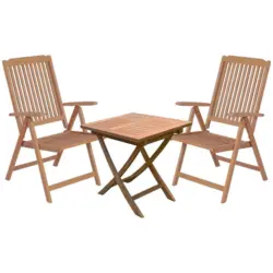 Gartenmöbel Set 3-Tlg. Solo Teakholz
