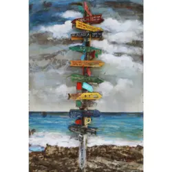 Metallbild Wegweiser 80x120 Cm