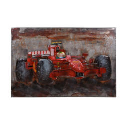 Metallbild Rennwagen 120x80 cm