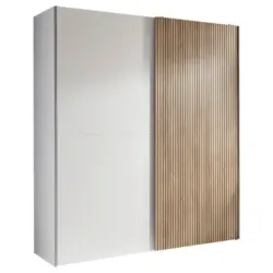 Schwebetürenschrank 170 Cm Berno Weiß/eiche Dekor