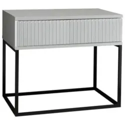 Nachtkästchen Weiß/schwarz H: 52 Cm Marle