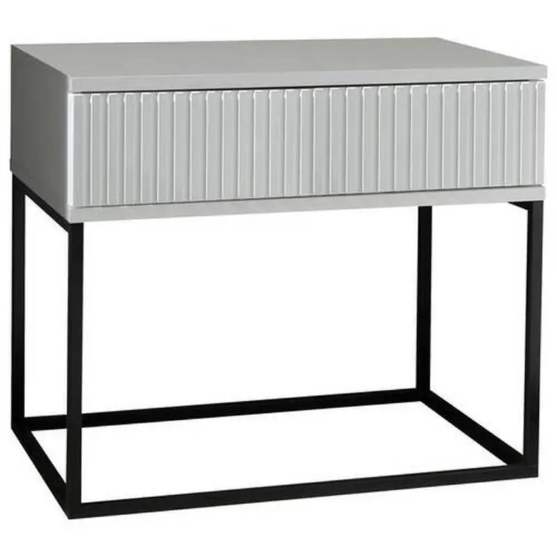 Nachtkästchen Weiß/schwarz H: 52 Cm Marle