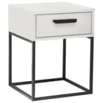 Möbelix Nachtkästchen Weiß/Schwarz H: 52 cm Suna