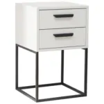 M&ouml;belix Nachtk&auml;stchen Wei&szlig;/Schwarz H: 65 cm Suna