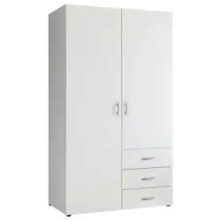 Drehtürenschrank mit Laden 101 cm Harry Weiß