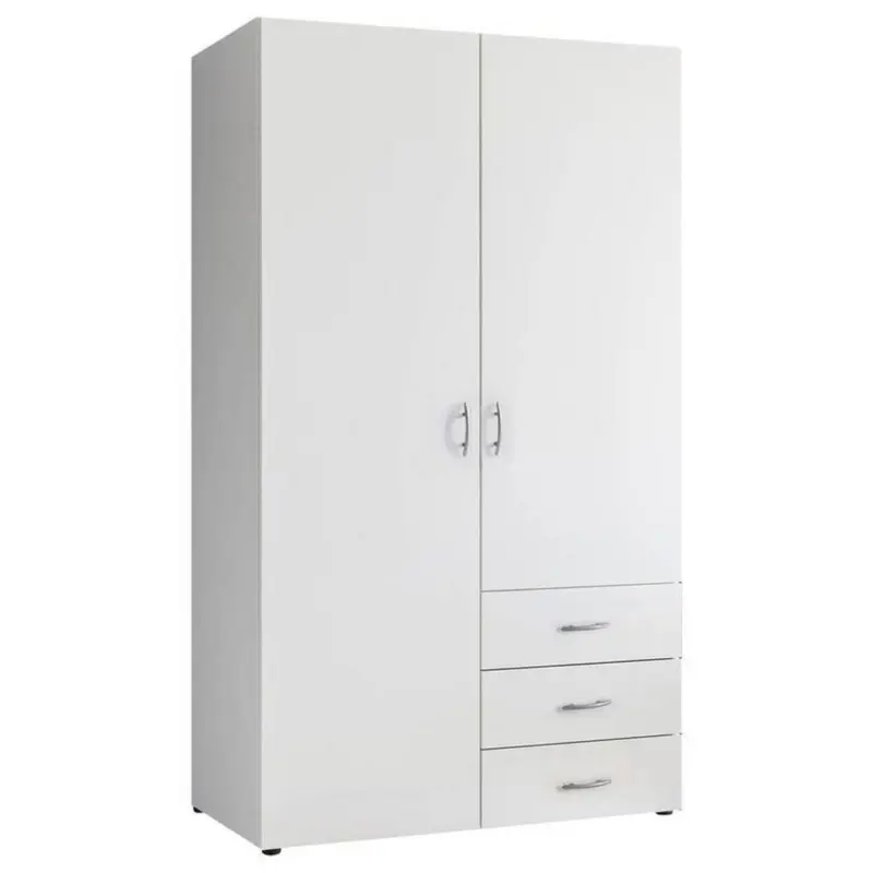 Drehtürenschrank mit Laden 101 cm Harry Weiß