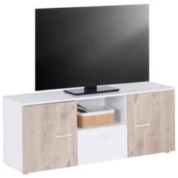 TV-Lowboard Alex 135c cm Weiß Dekor/Viking Oak