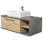 Möbelix Waschbecken mit Unterschrank Nathan B:110cm Anthrazit/Eiche