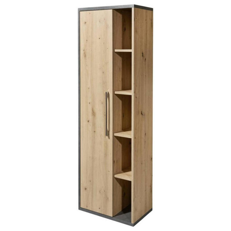 Hochschrank Nathan BxH: 50x160 cm Anthrazit/Eiche Dekor