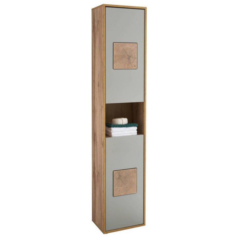 Hochschrank Greece BxH 40x190 cm Eiche Dekor/Hellgrau