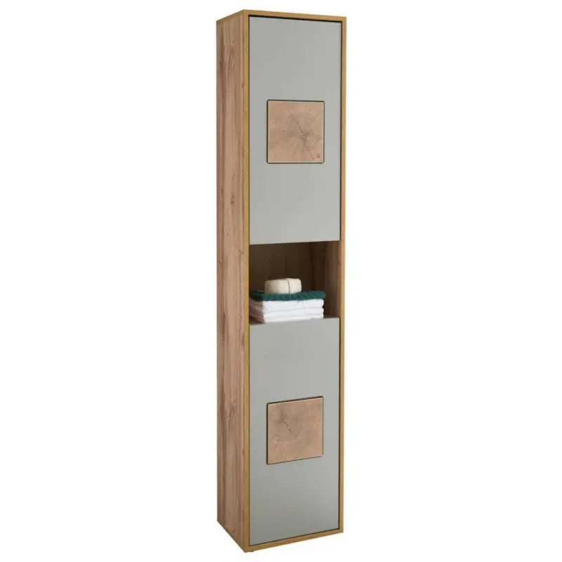 Hochschrank Greece BxH 40x190 cm Eiche Dekor/Hellgrau