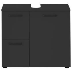 Waschbeckenunterschrank Vanice B: 70 Cm Schwarz