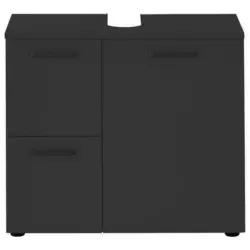 Waschbeckenunterschrank Vanice B: 70 Cm Schwarz