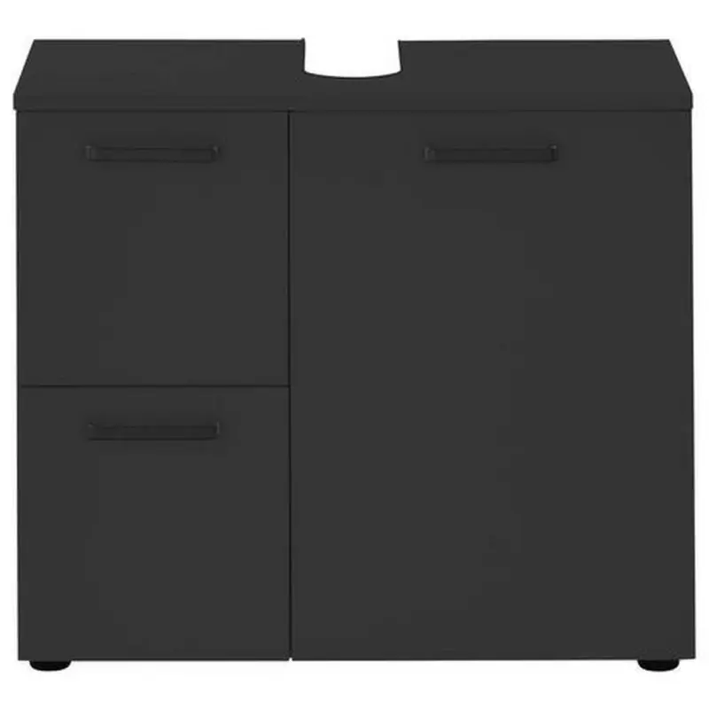 Waschbeckenunterschrank Vanice B: 70 Cm Schwarz