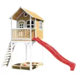 Möbelix Spielhaus Romy Braun/rot/weiß B: 420 Cm