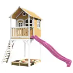 Möbelix Spielhaus Romy Braun/lila/weiß B: 420 Cm