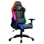 Möbelix Gaming Stuhl Agility Compact inkl. Kissen und Led, Schwarz