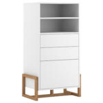 Möbelix Highboard B: 63,4 cm Oslo Weiß/Buche Dekor