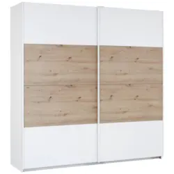 Schwebetürenschrank B: 181 Cm Feldkirch Weiß / Eiche Dekor