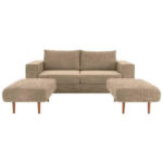 Möbelix 2-Sitzer-Sofa Looks V-2 mit Hockern Braun/Beige