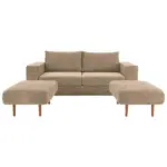 Möbelix 2-Sitzer-Sofa Looks V-2 mit Hockern Braun/Beige