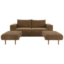 2-Sitzer-Sofa Looks V-2 mit Hockern Braun