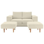 Möbelix 2-Sitzer-Sofa Looks V-2 mit Hockern Creme