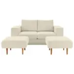 Möbelix 2-sitzer-sofa Looks V-2 Mit Hockern Creme