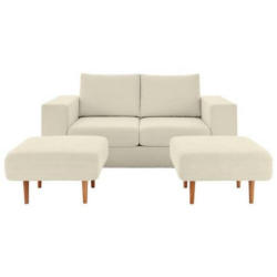 2-sitzer-sofa Looks V-2 Mit Hockern Creme