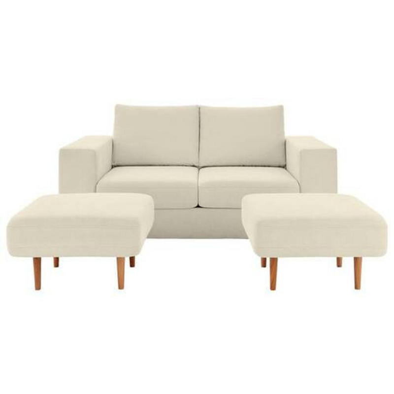 2-Sitzer-Sofa Looks V-2 mit Hockern Creme