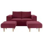 Möbelix 2-sitzer-sofa Looks V-2 Mit Hocker Rot