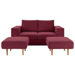 2-Sitzer-Sofa Looks V-2 Mit Hocker Rot