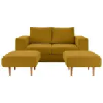 Möbelix 2-sitzer-sofa Looks V-2 Mit Hockern Gelb