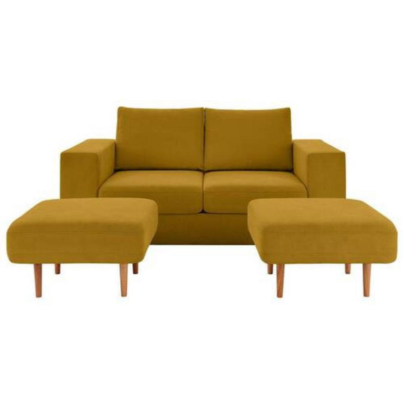 2-sitzer-sofa Looks V-2 Mit Hockern Gelb