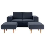 Möbelix 2-sitzer-sofa Looks V-2 Mit Hockern Dunkelblau