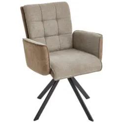 Armlehnstuhl Frida Braun/grau Sitzfläche Drehbar