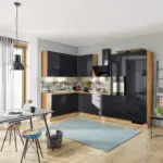 Möbelix Einbauküche Eckküche Möbelix Ip4050 ohne Geräte 185x320 cm Schwarz Hochglanz