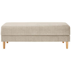 Hocker Freda mit Stauraum Velours Beige H: 48 cm