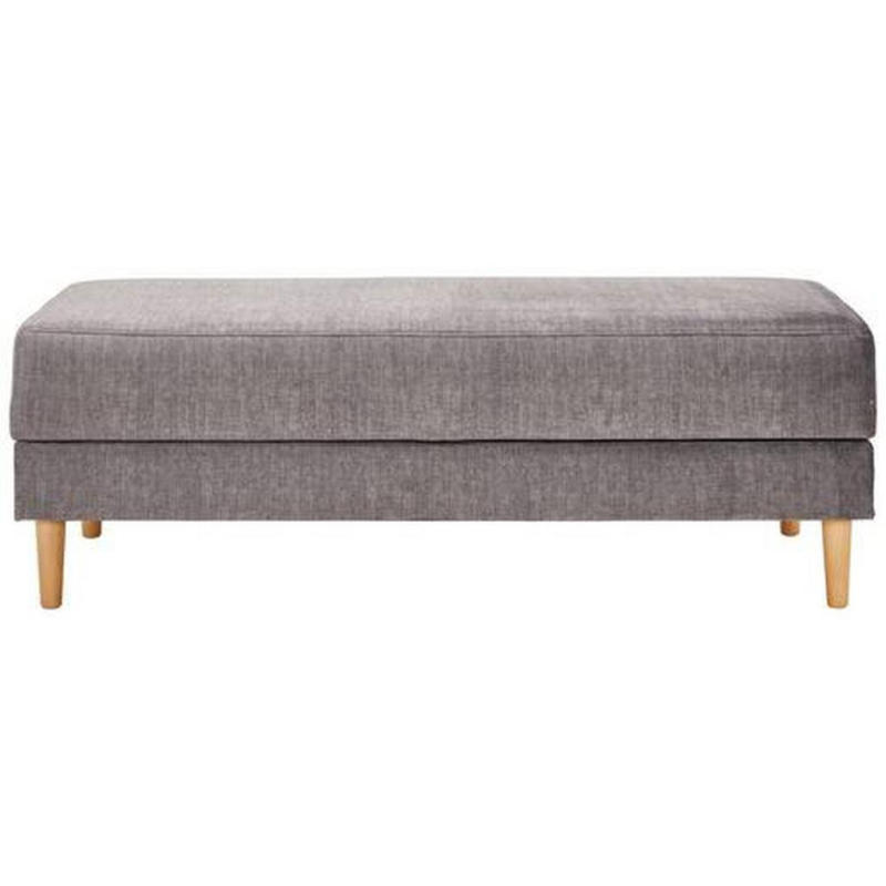 Hocker Freda mit Stauraum Velours Grau H: 48 cm